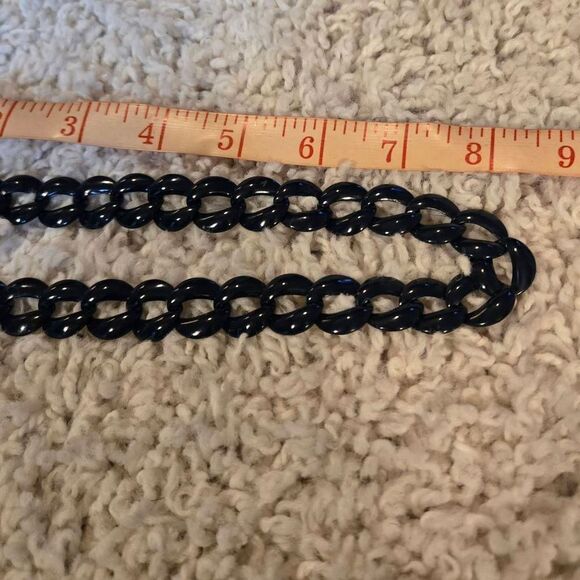 Vintage Napier Navy Blue Metal Chain Link Necklace - Picture 4 of 8